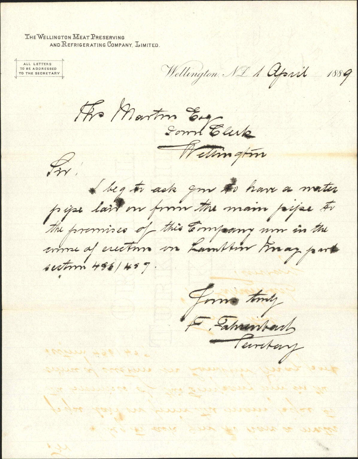 Asking for water supply at Lambton Quay - Wellington Meat Company