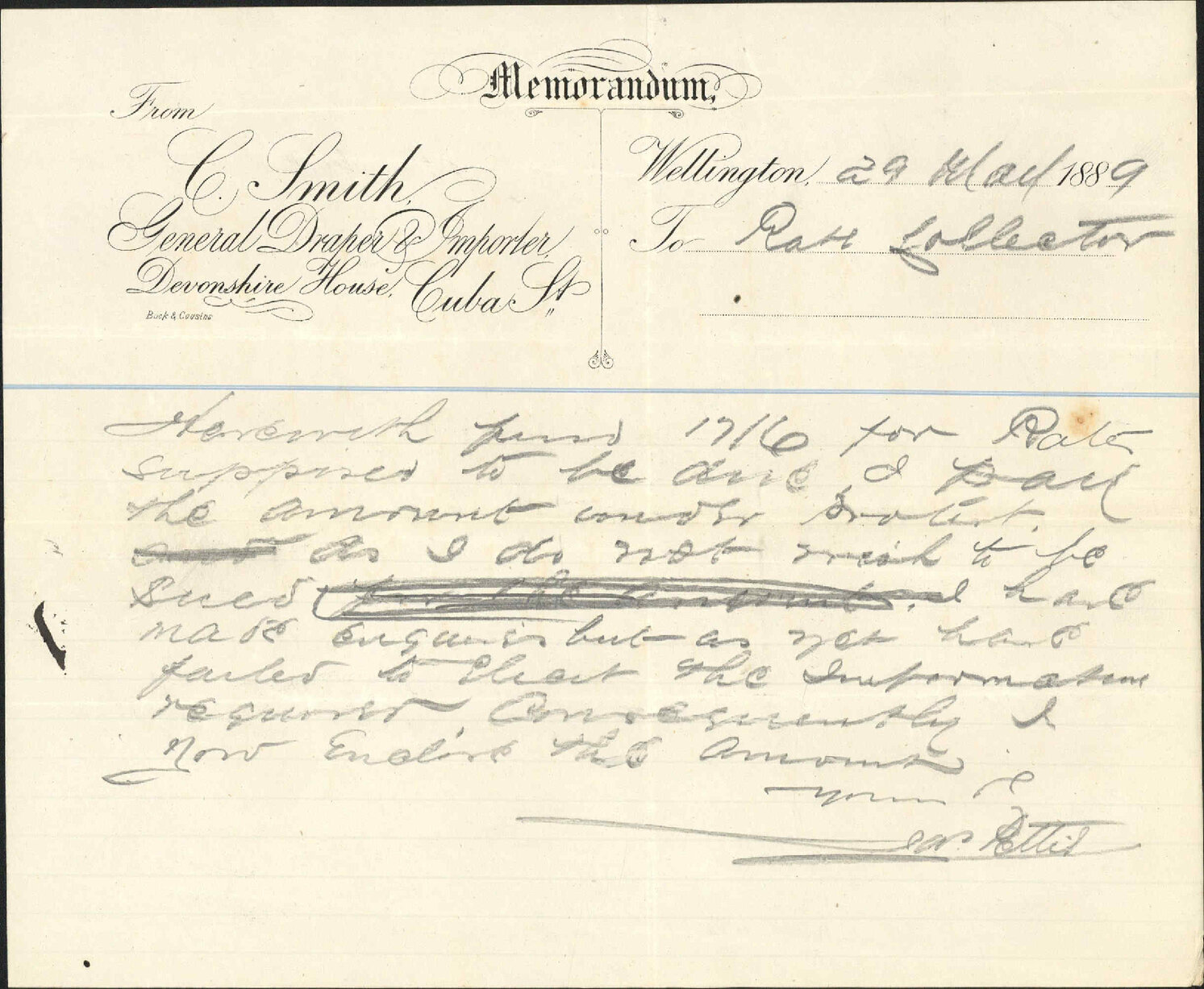 His account for rates - James Pettie