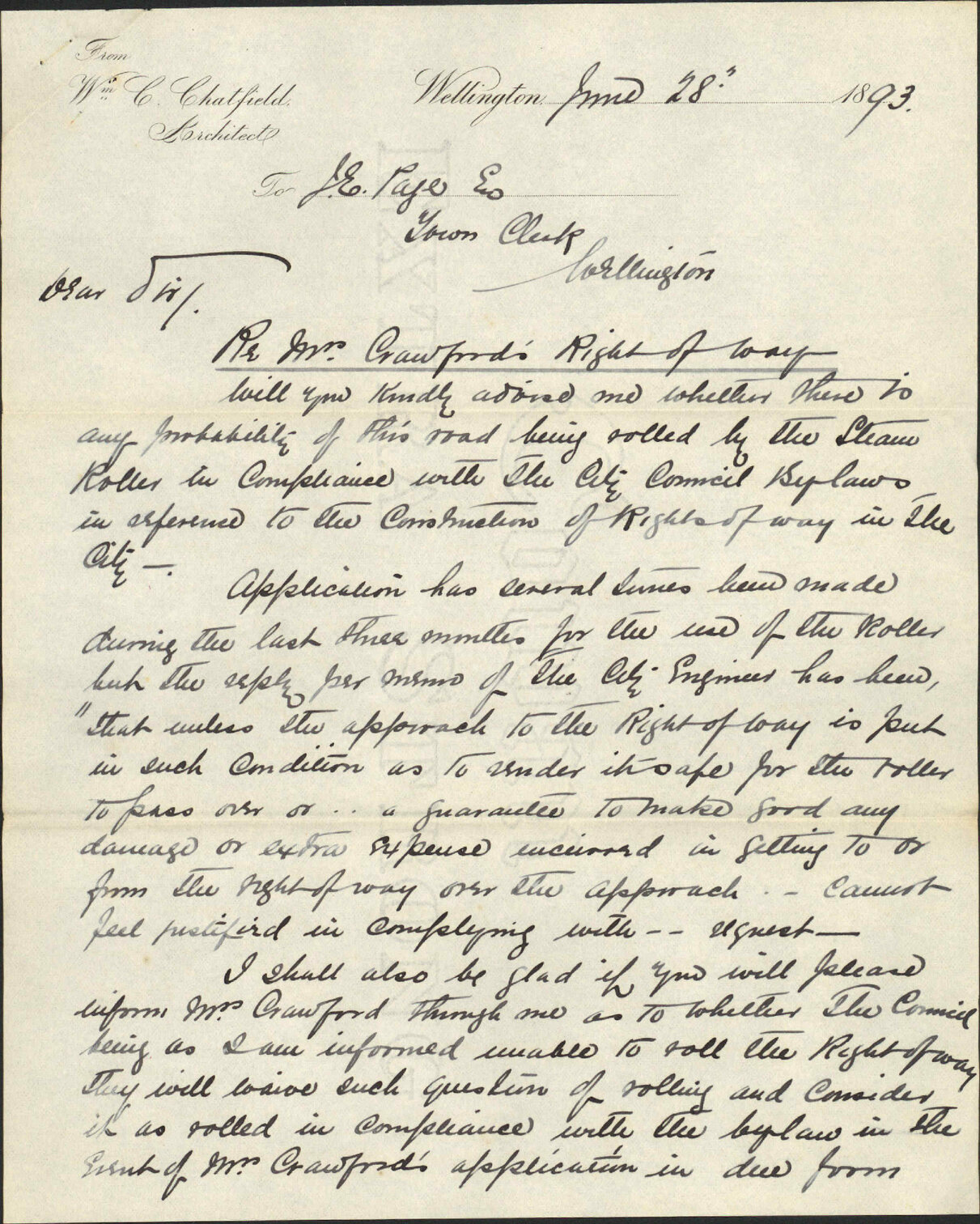 Mr Crawford's right-of-way - W C Chatfield