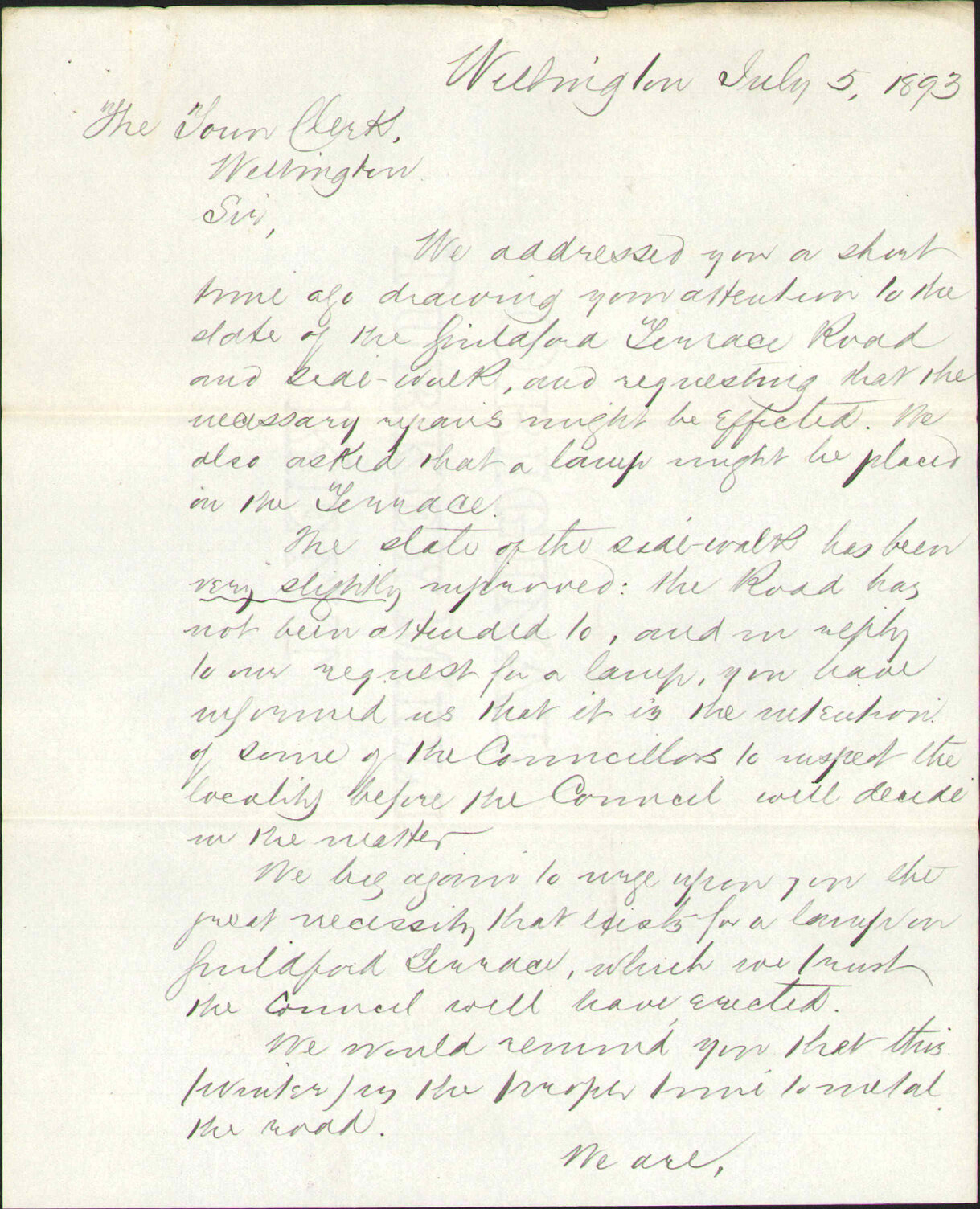 Further regarding Guildford Terrace - R J Johnson and others