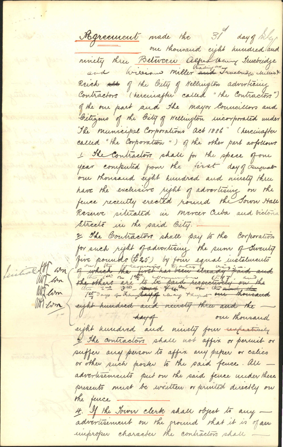 Advertising contract - Truebridge, Miller &amp; Reich
