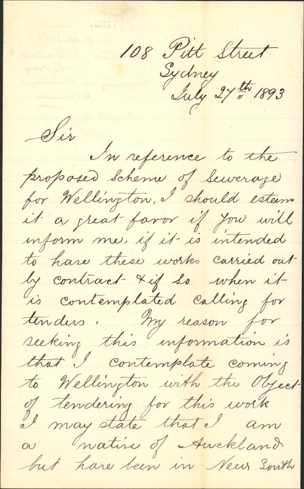 Enquiry regarding drainage scheme - Arthur E Barber, Sydney