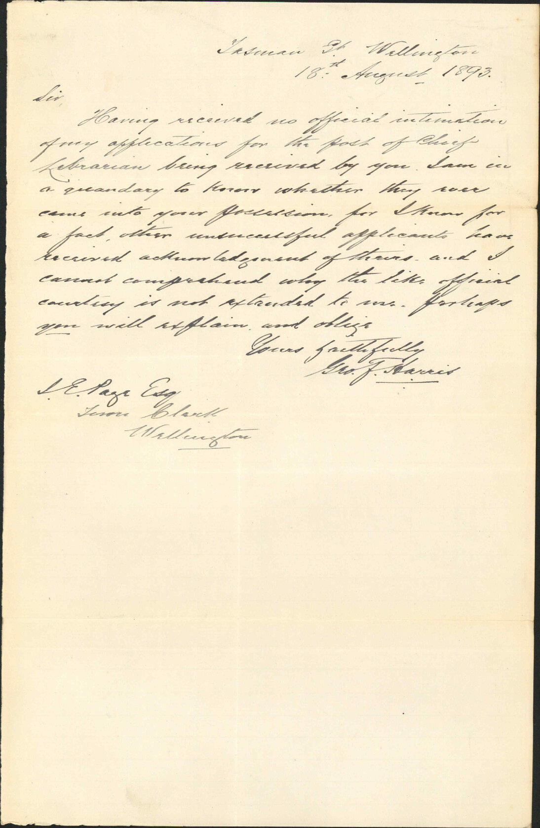 Librarianship - G F Harris