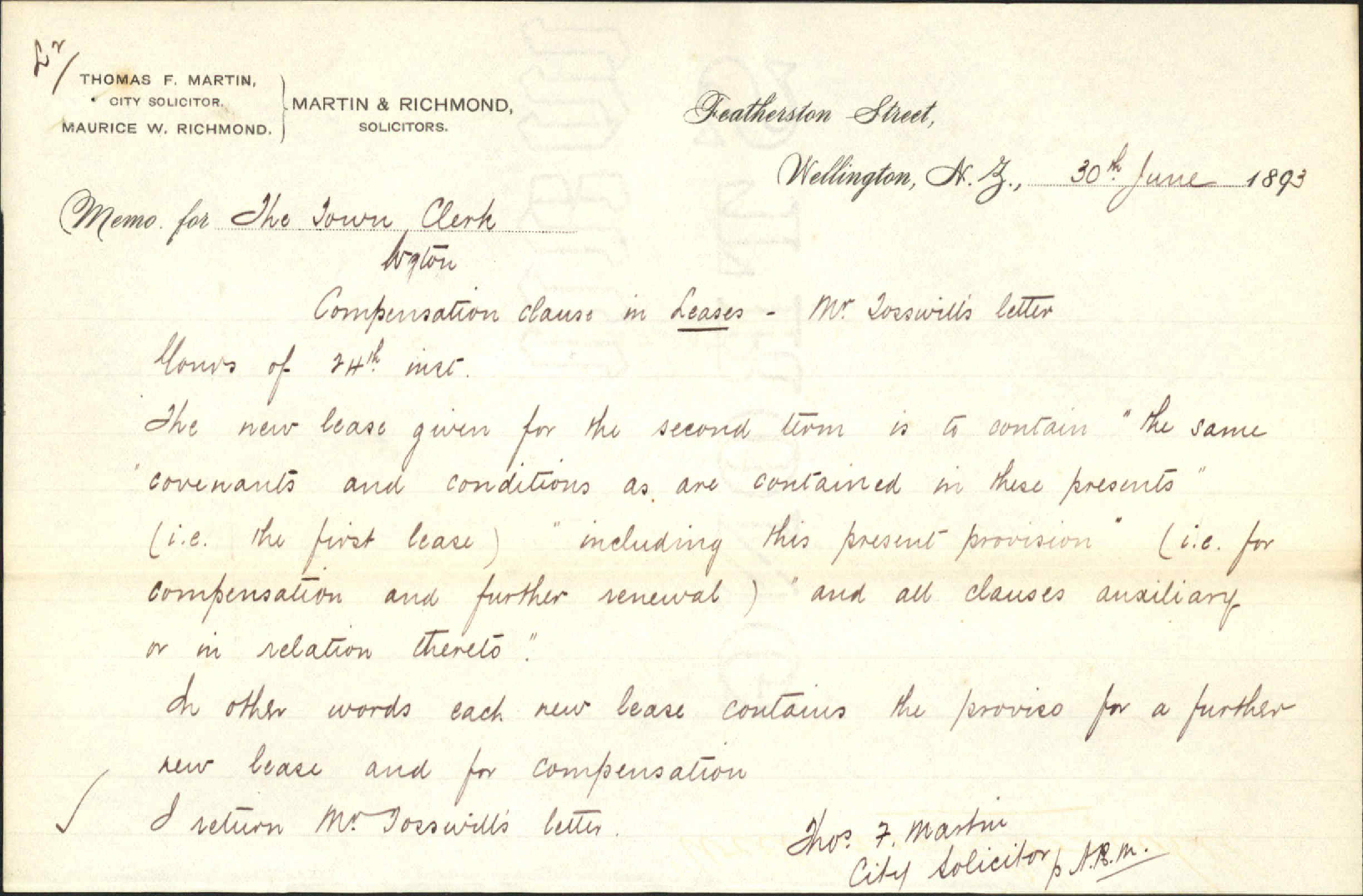 Pahiatua leases - William Tosswill