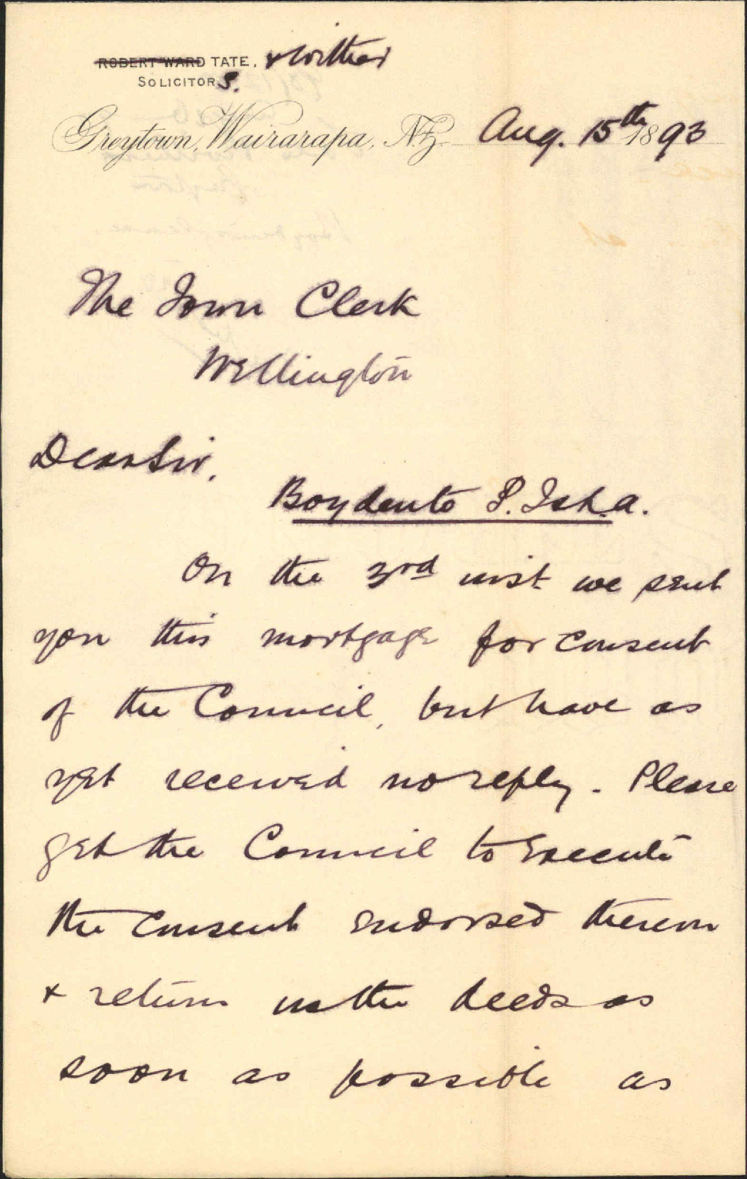 Boyden's lease - Tate &amp; Withers, Greytown