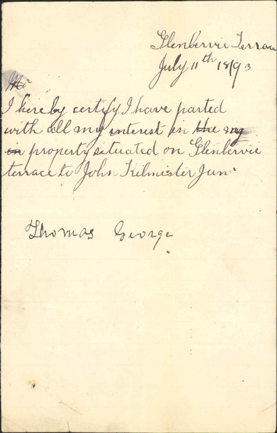 Application to be placed on Burgess Roll - John Kilmister Junior