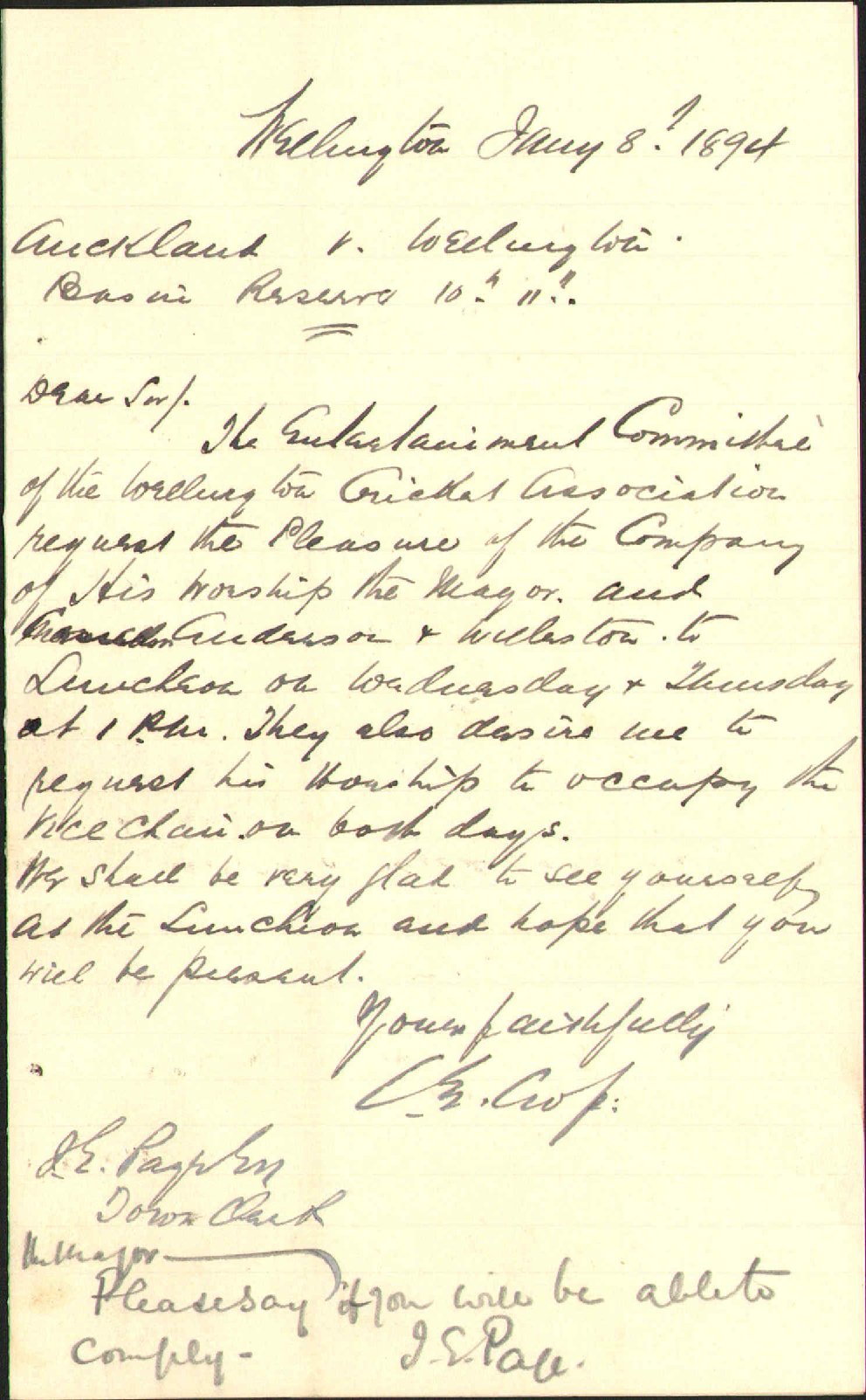 Match with Auckland - Wellington Cricket Association