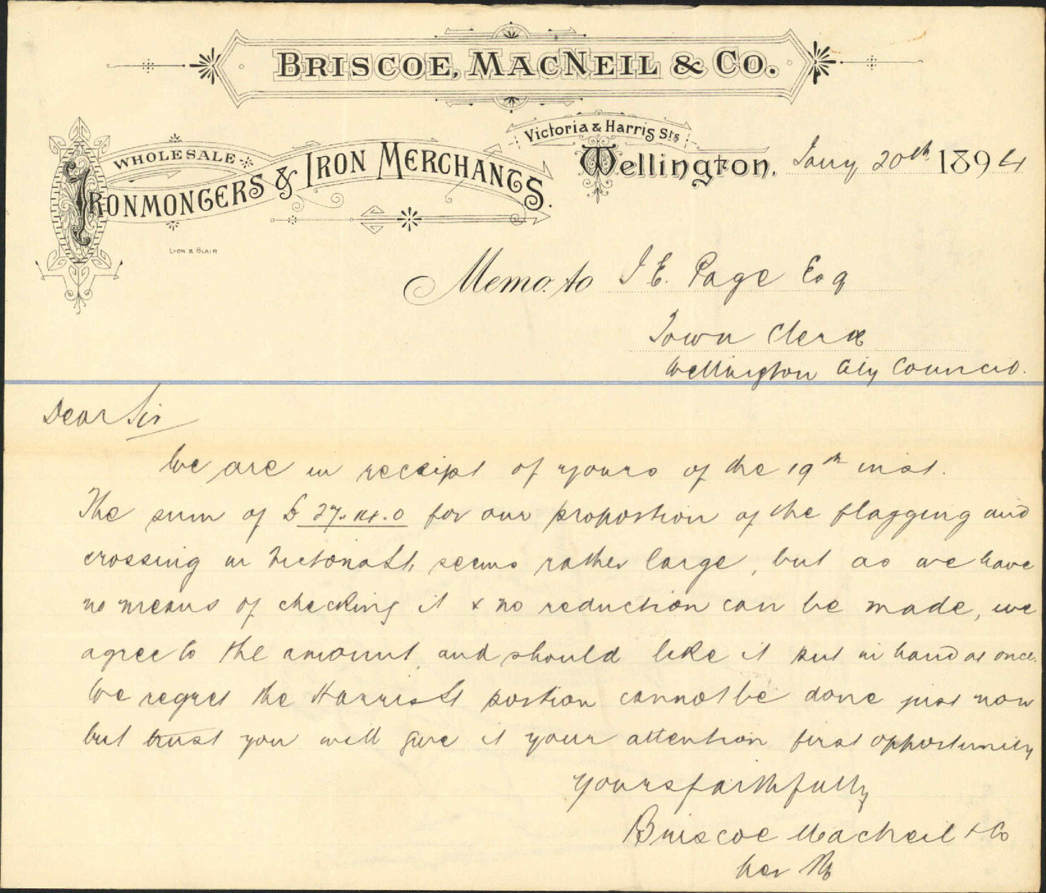 Pavement and crossing - Briscoe, MacNeil &amp; Company