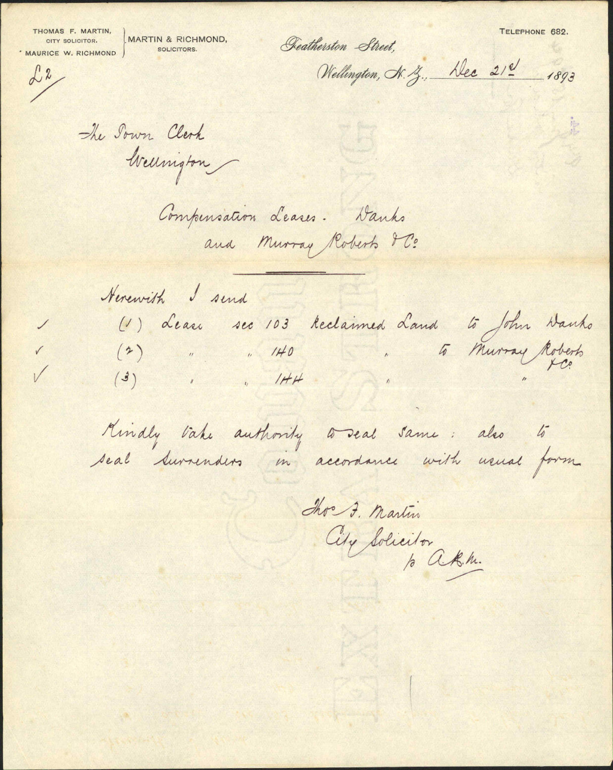 Deeds for leasing - City Solicitor