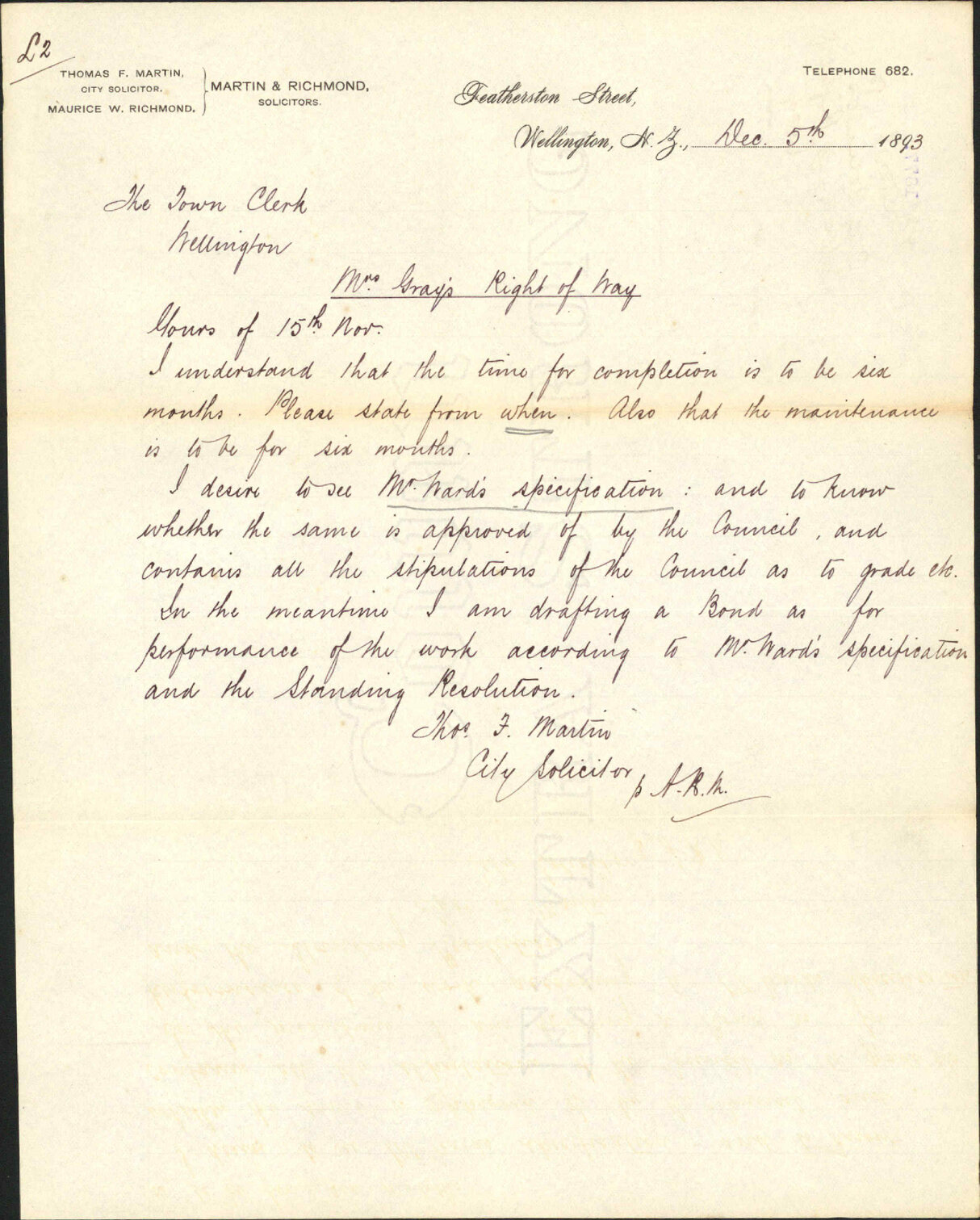 Mrs Gray's right-of-way - City Solicitor