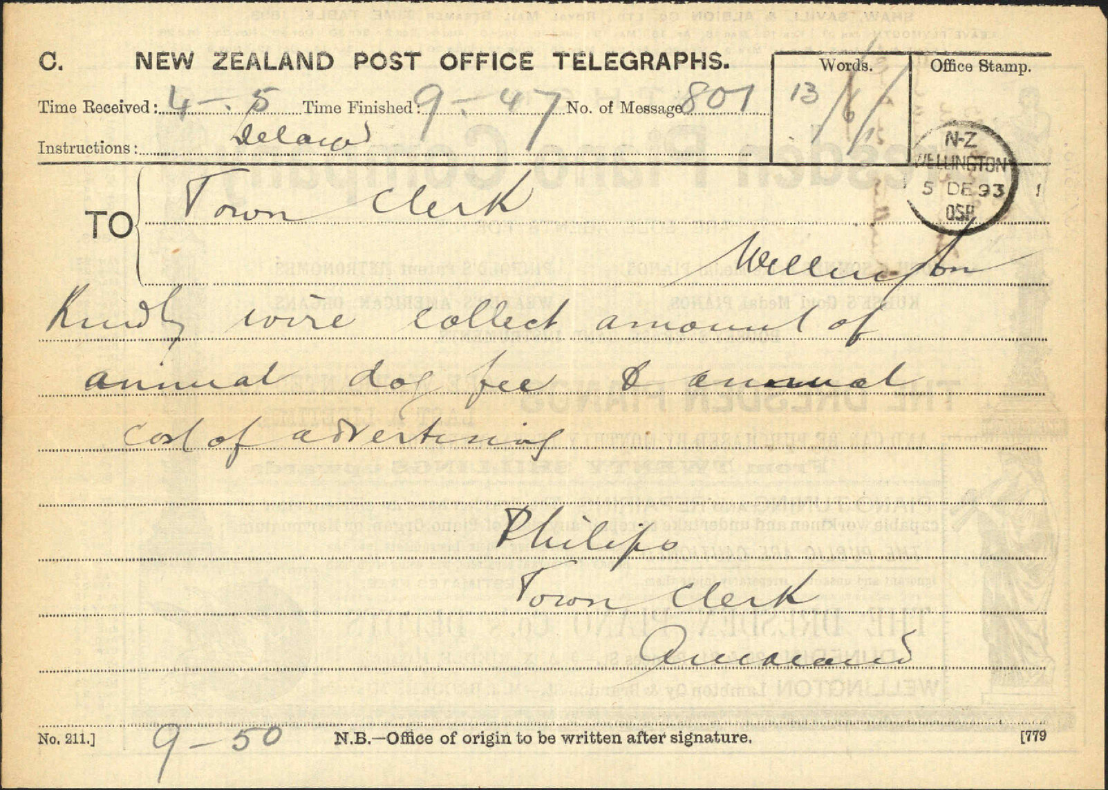 Further regarding dogs - Town Clerk, Auckland