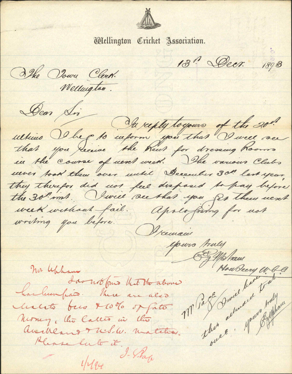 Basin Reserve fees - Wellington Cricket Association