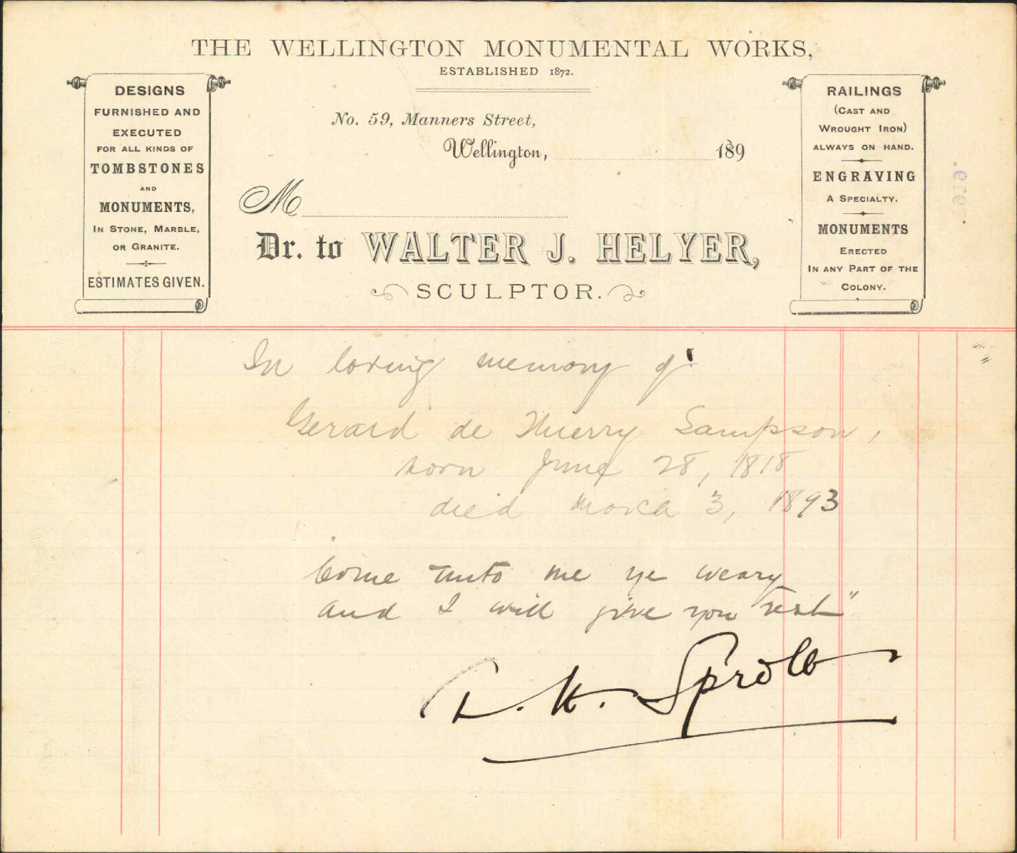 Grave at Cemetery - W J Helyer
