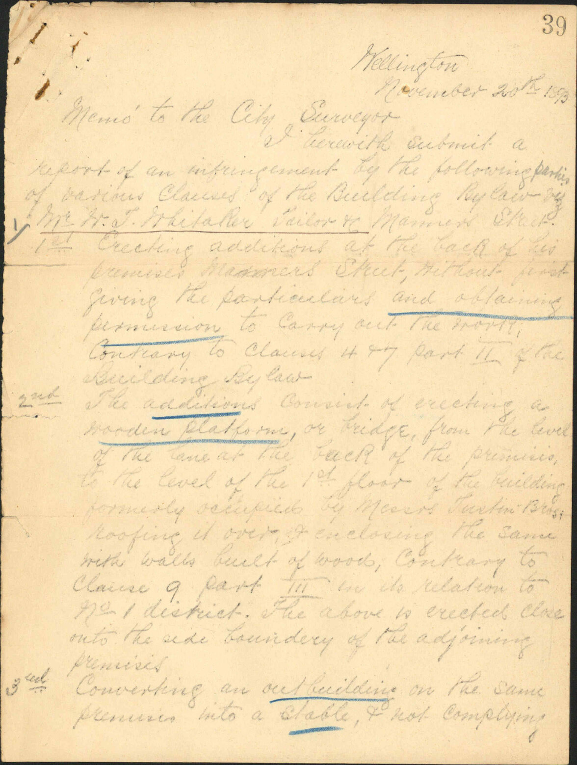 Prosecution under building bylaw (S Webb) - City Solicitor