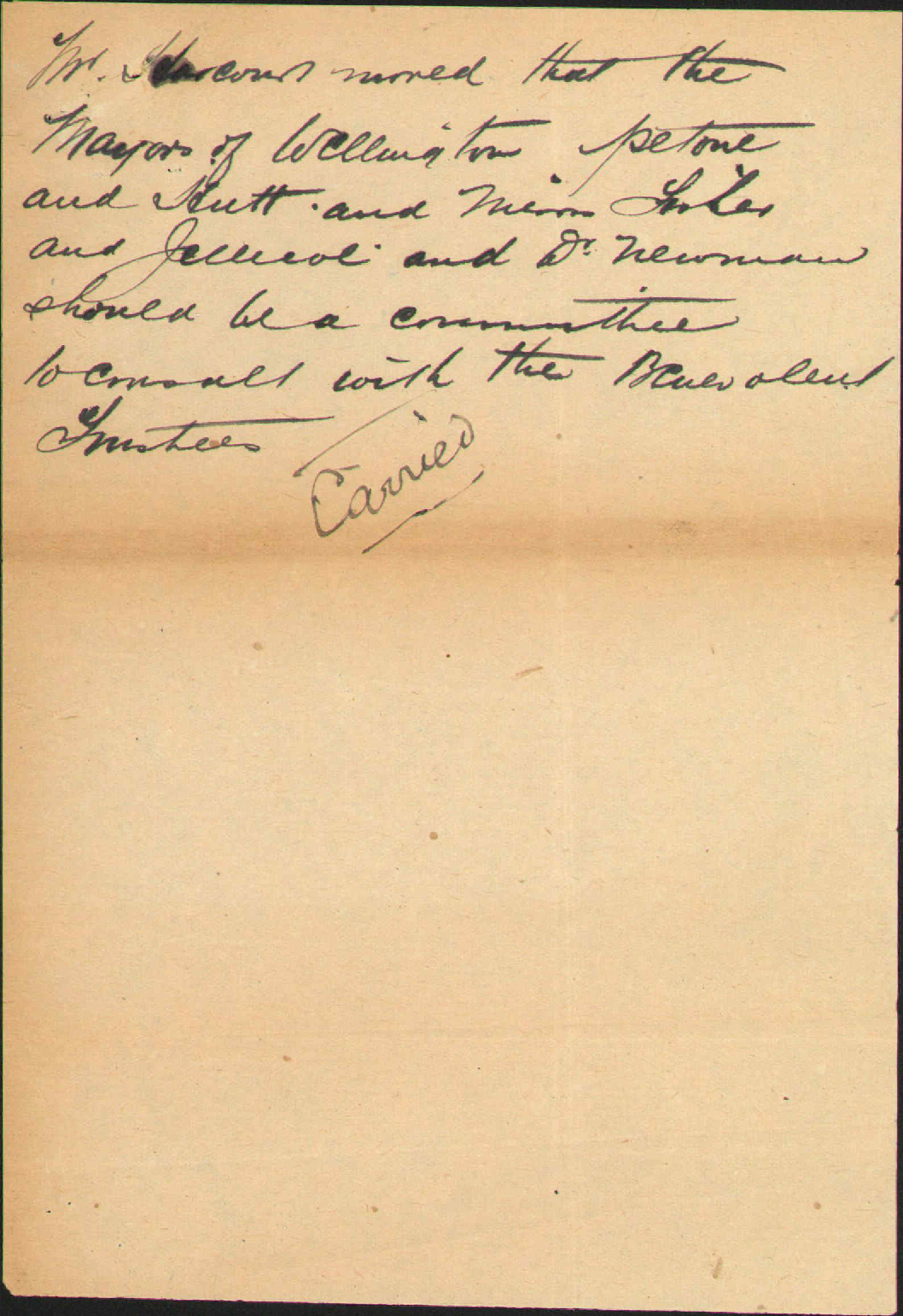 Floods Relief Fund - Wellington Benevolent Institution