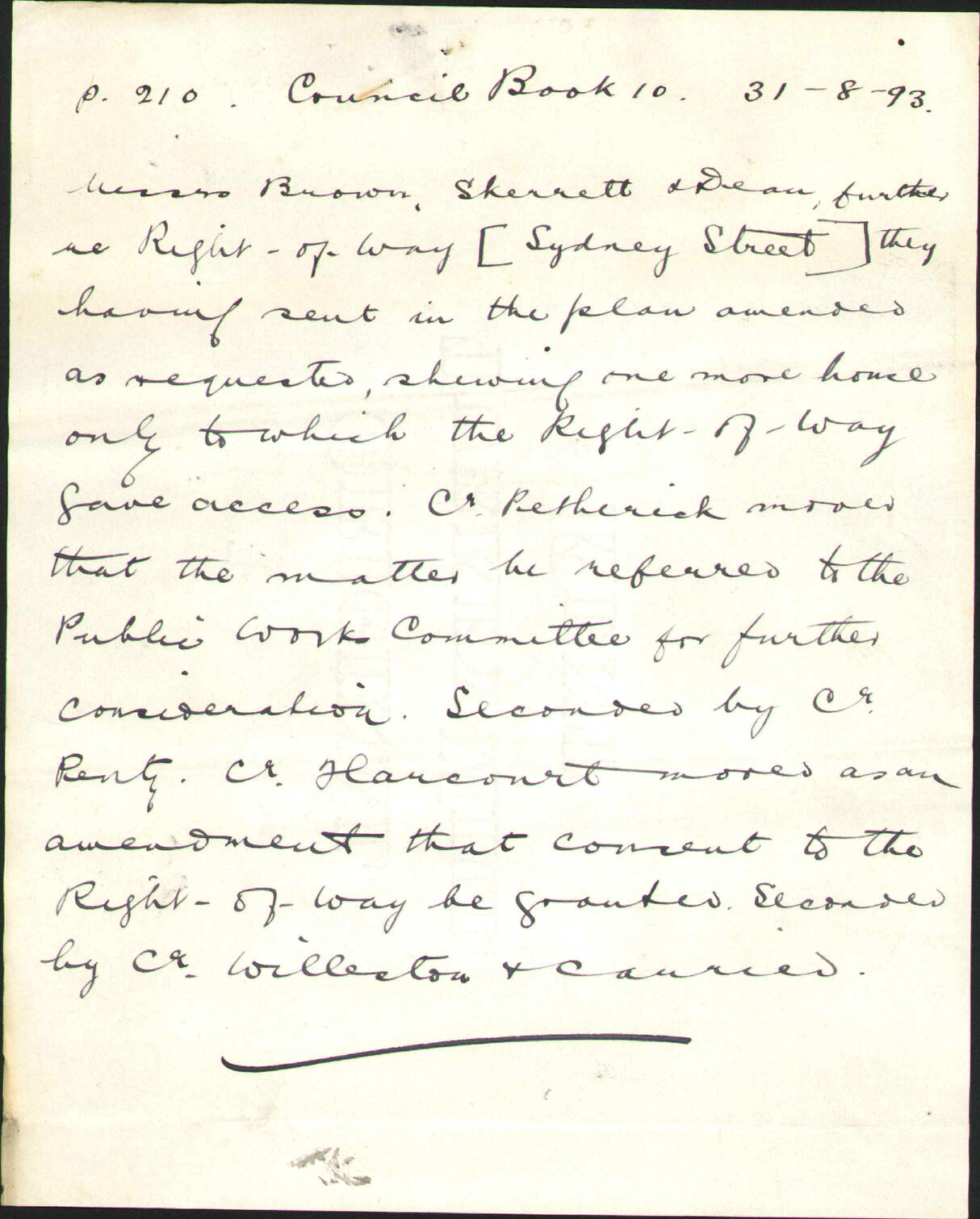 Right-of-way, Equitable Building Company to Martin - Brown &amp; Dean