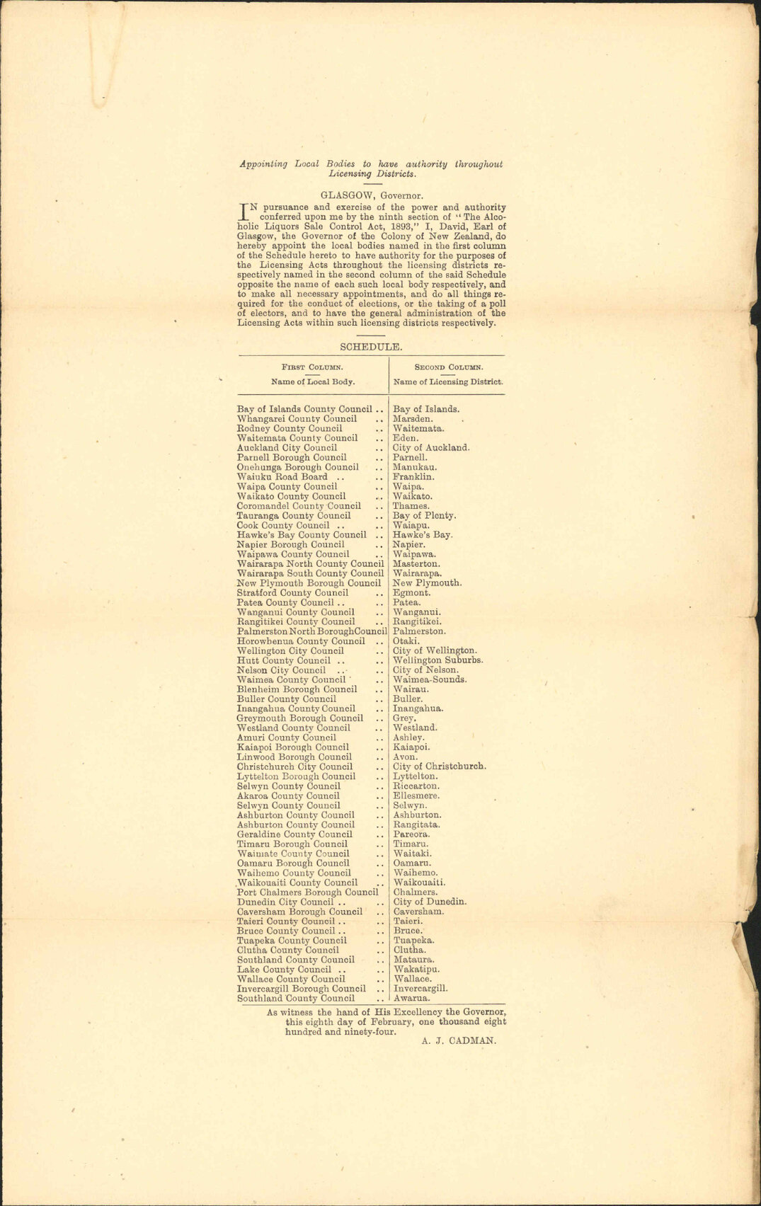 Licensing districts - Department of Justice