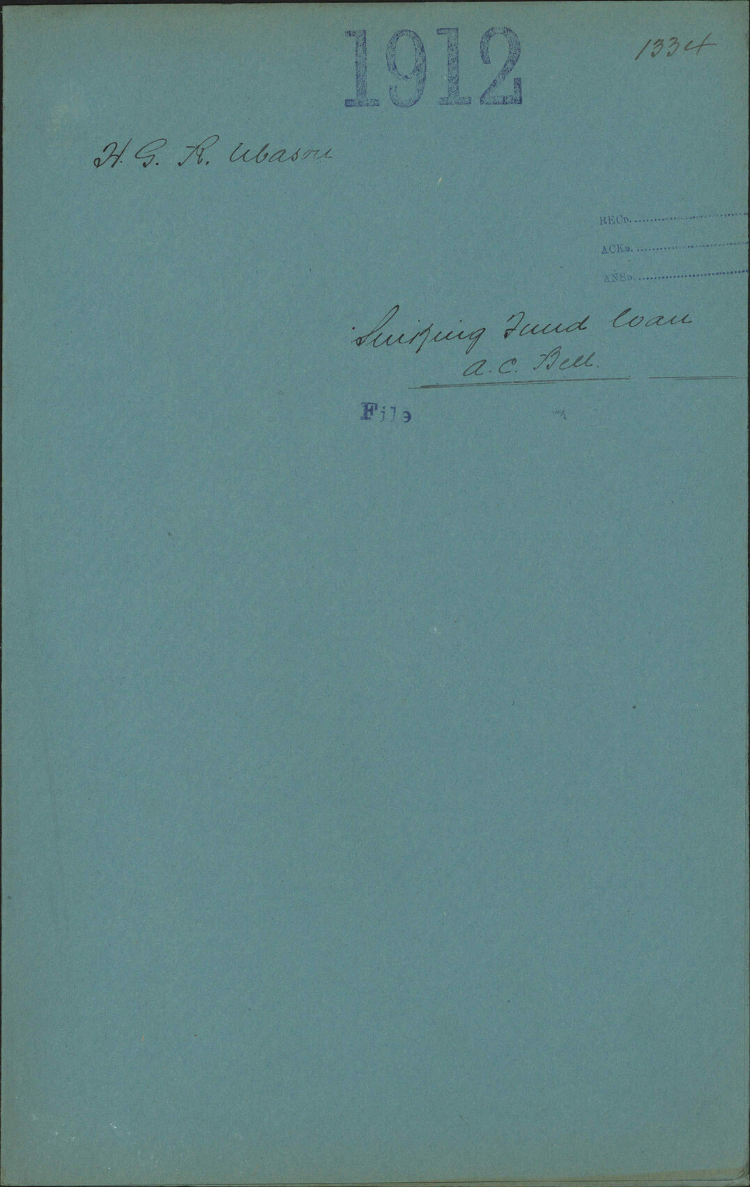 Sinking Fund loan, A C Bell - H G R Mason