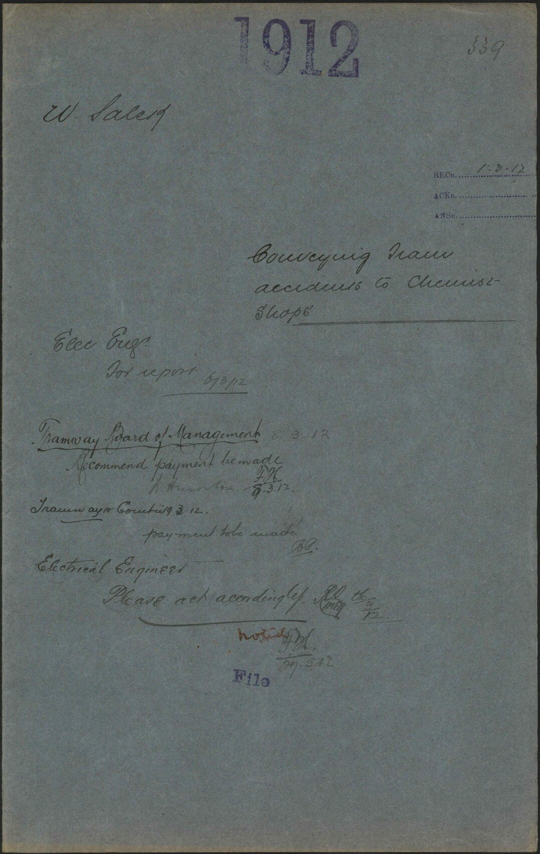 Conveying tram accidents to chemist shops - W Salek