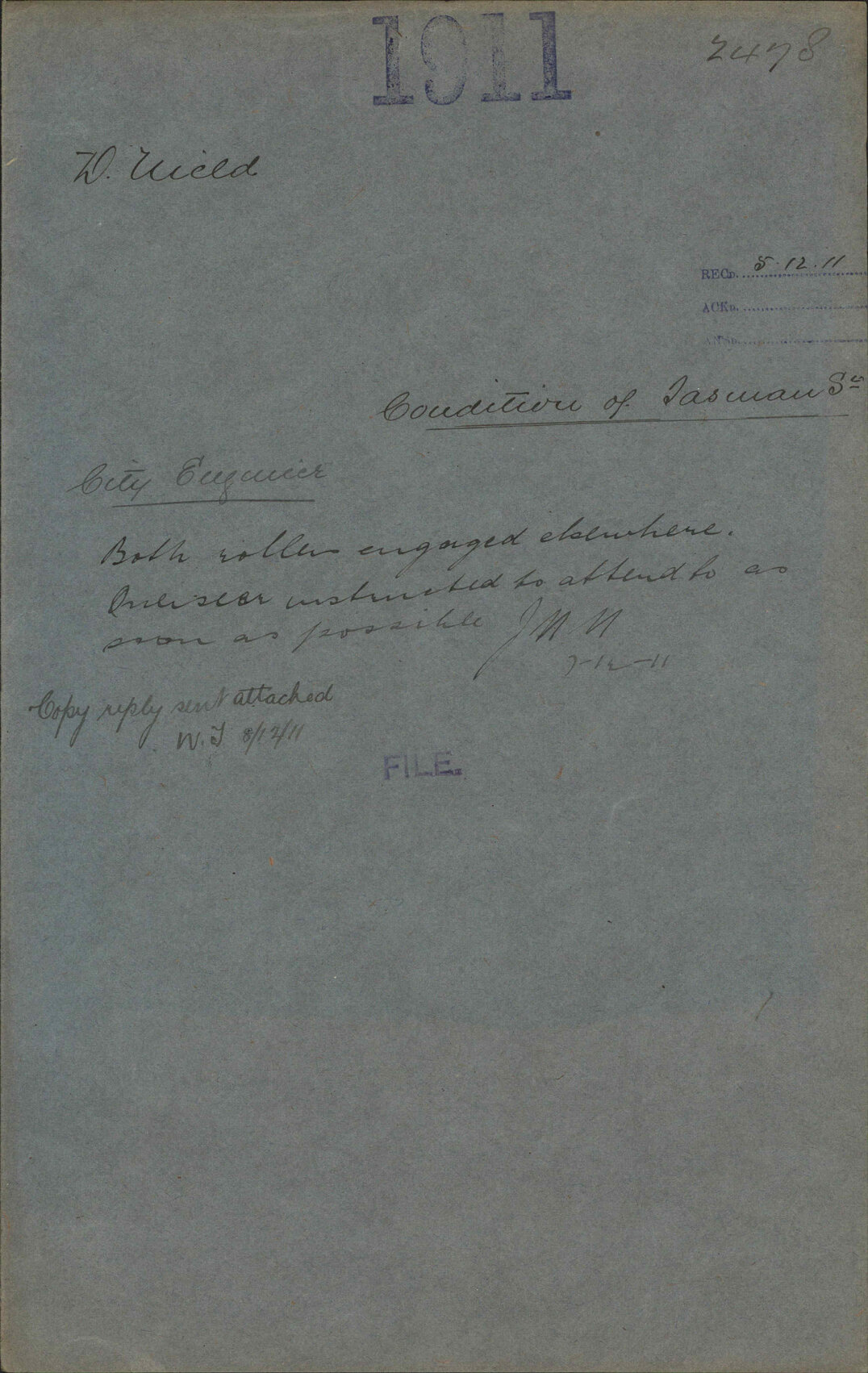 Condition of Tasman Street - David Nield
