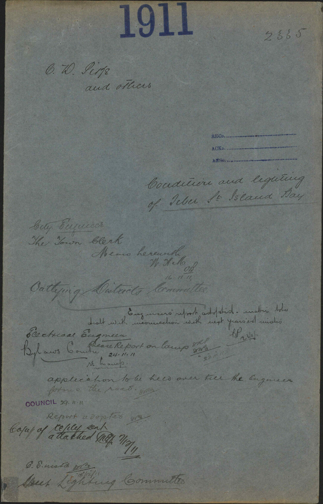 Condition and lighting of Tiber Street, Island Bay - C D Pike and others
