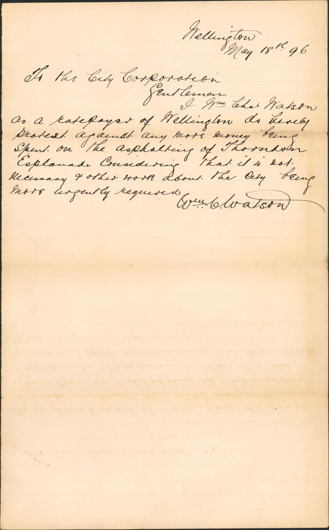 Asphalting at Thorndon Esplanade - William C Watson