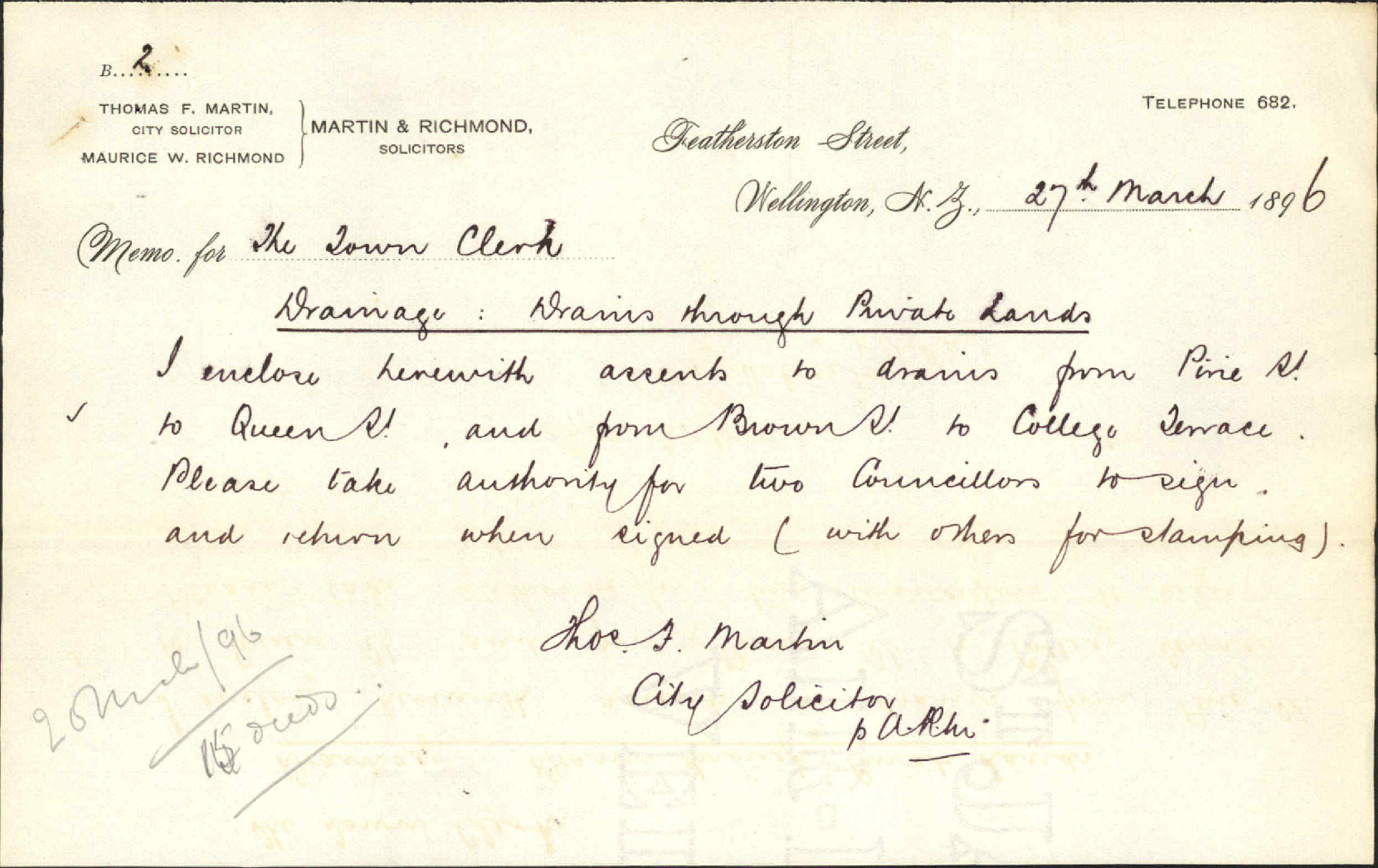 Documents for signature - City Solicitor