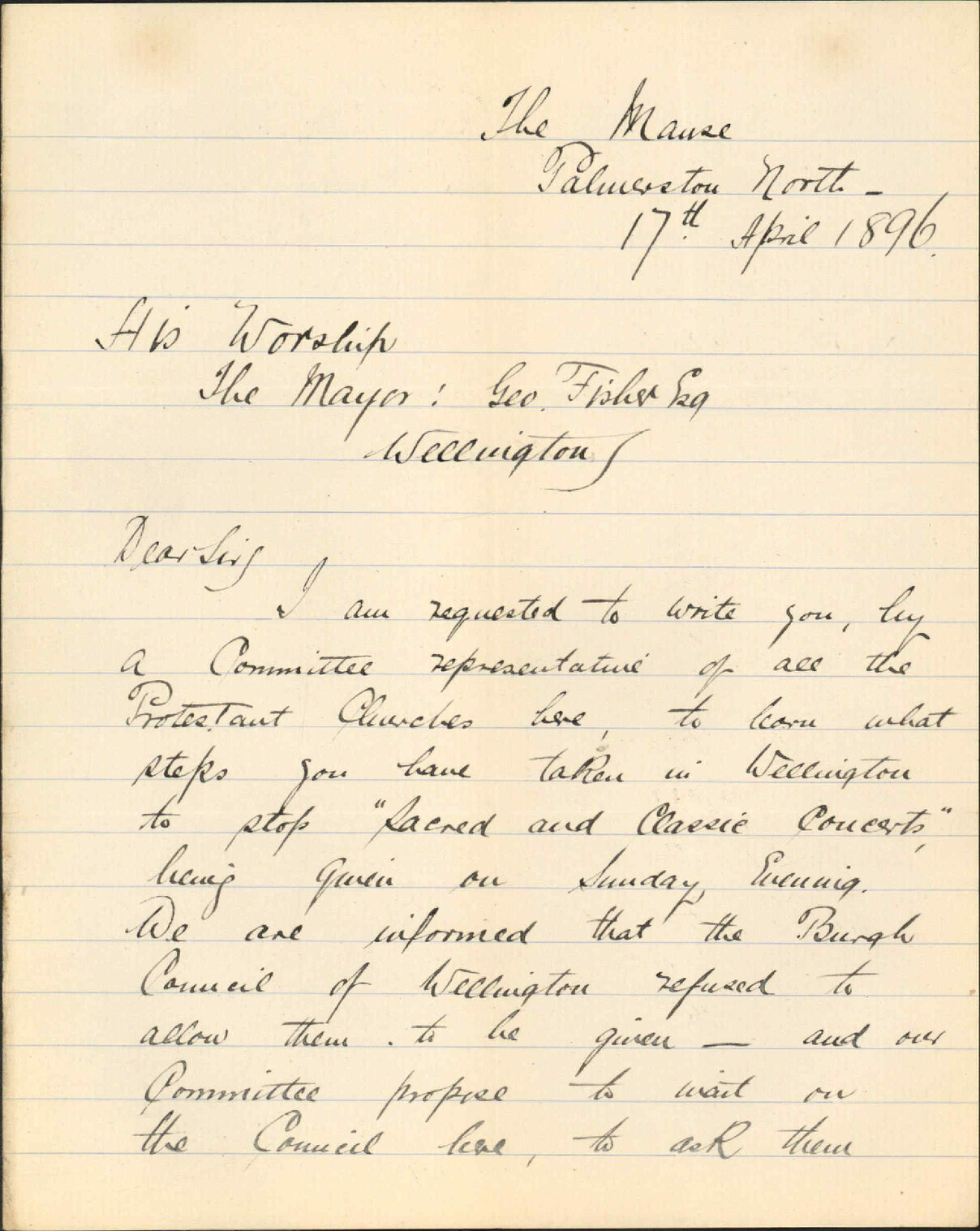 Enquiry regarding Sunday concerts - William Thomson