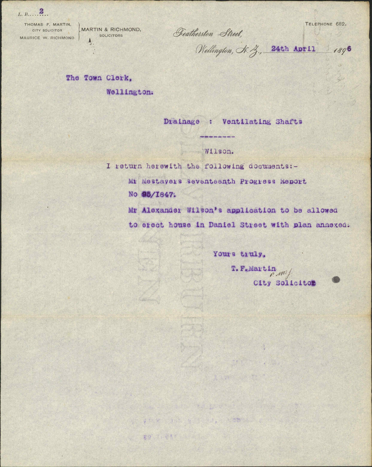 Documents returned - City Solicitor