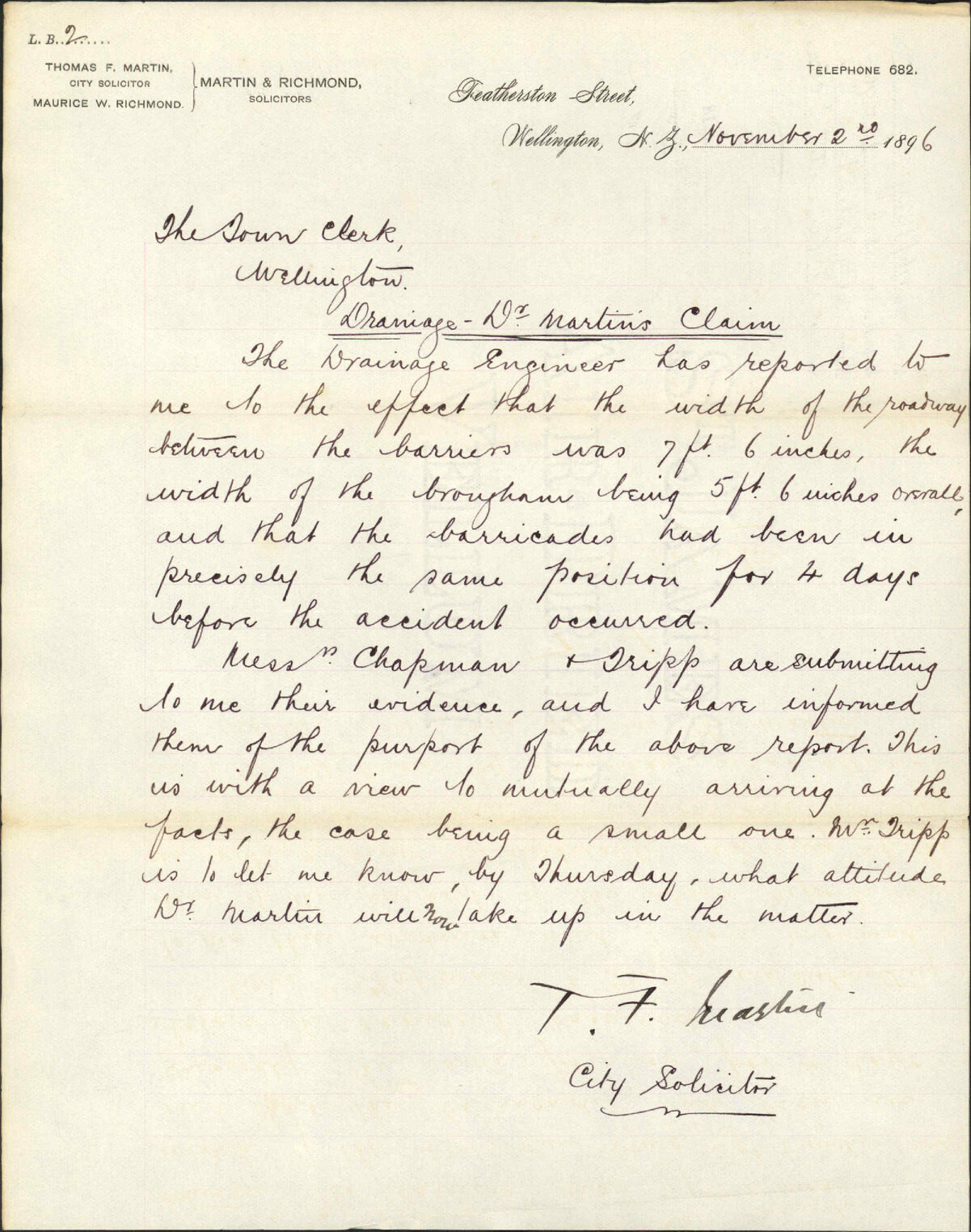Dr Martin's claim - City Solicitor