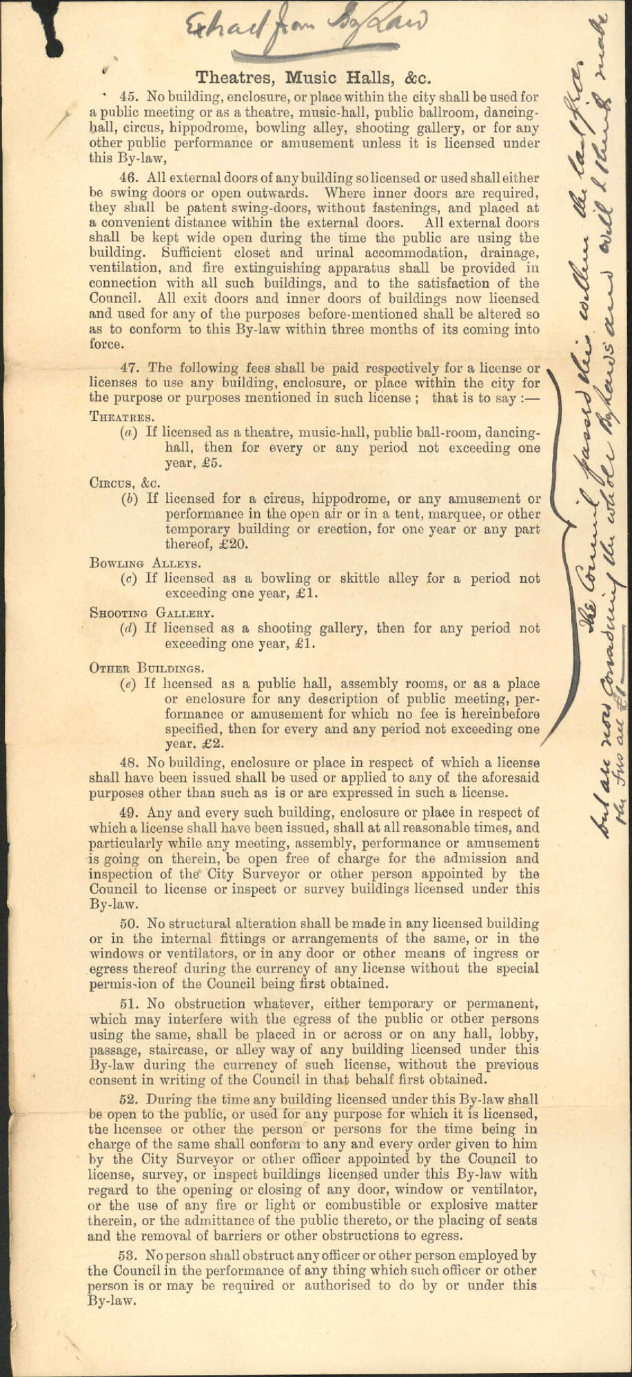 Public halls bylaw - Town Clerk, Christchurch