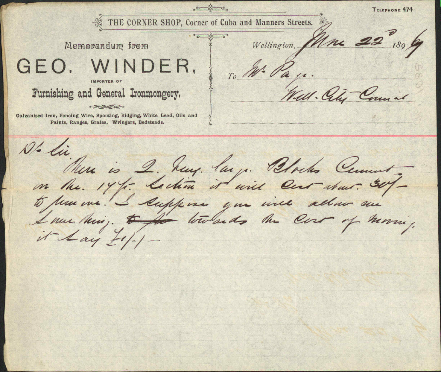 Cement blocks on his land - George Winder