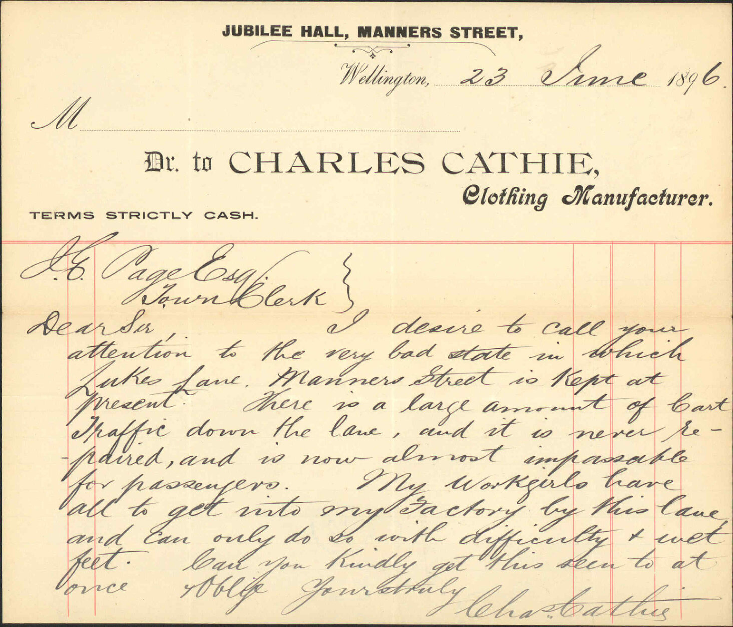 Asking repairs to Luke's Lane - Charles Cathie