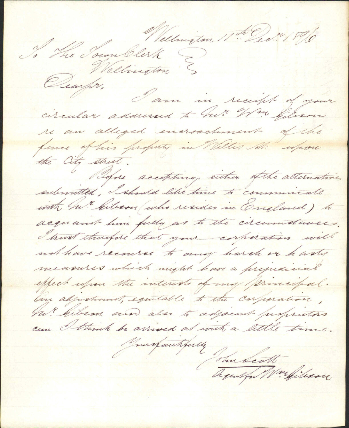Encroachment notice, W Gibson - John Scott