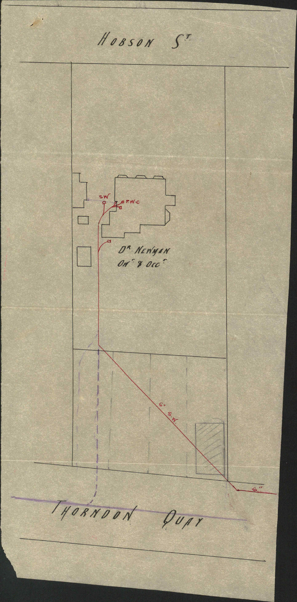 Drainage at his premises, 19 Hobson Street, Dr Newman
