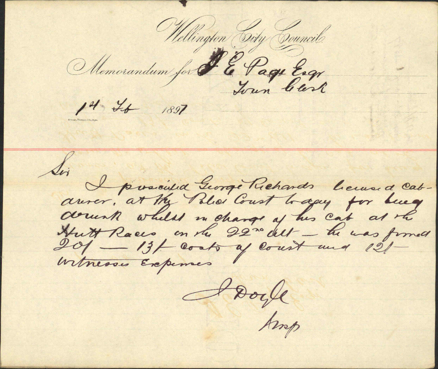 Reporting a prosecution - Inspector of Nuisances