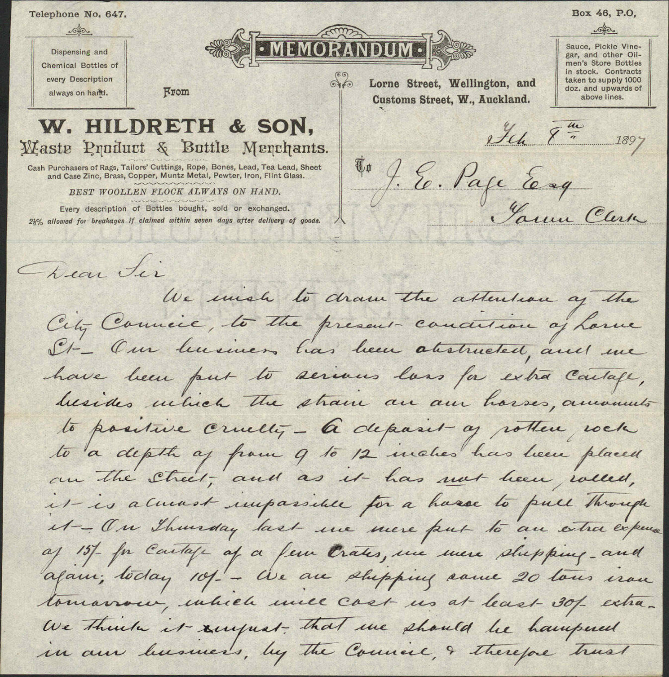 Metalling Lorne Street - W Hildreth &amp; Son