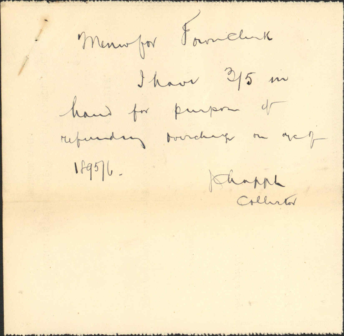 Asking refund of water rate - W R E Brown