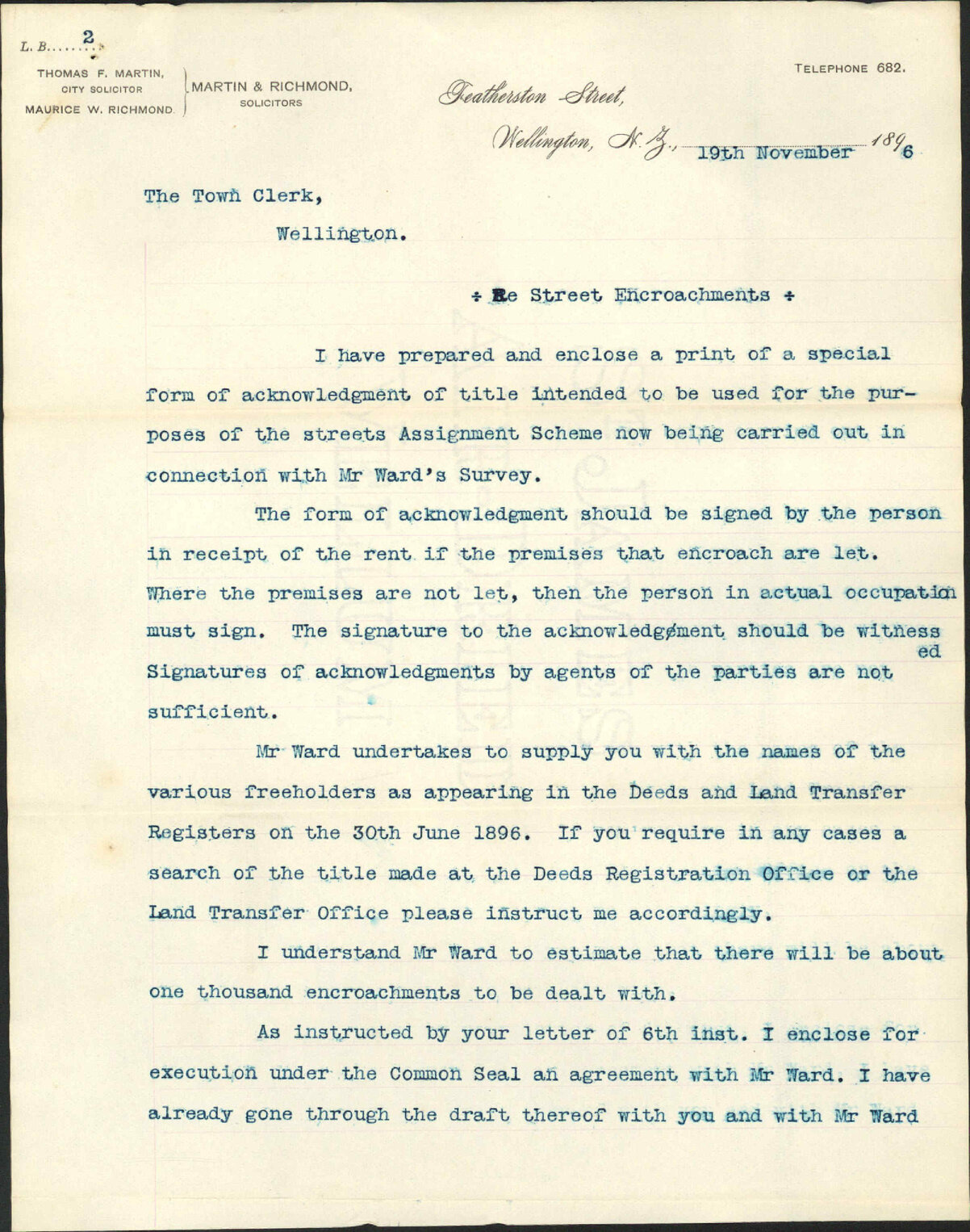 Street encroachments (agreement with Mr Ward etcetera) - City Solicitor