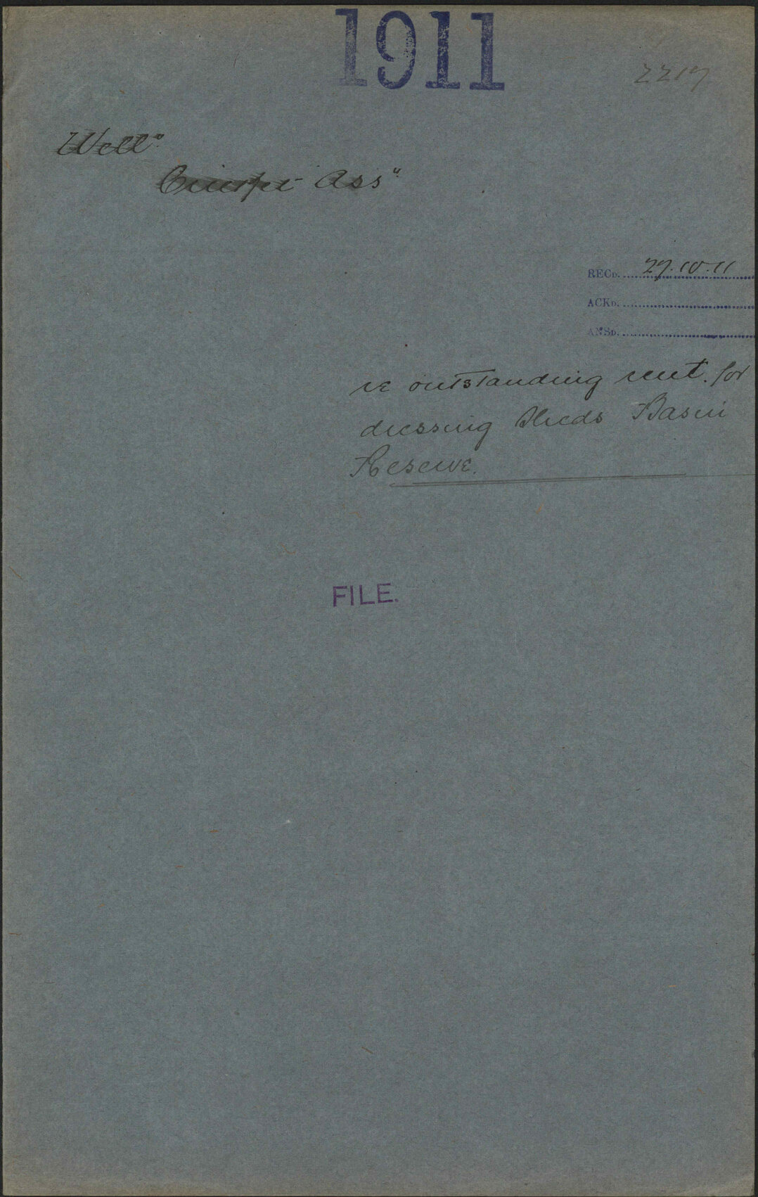 Re outstanding rent for dressing sheds, Basin Reserve - Wellington Cricket Association