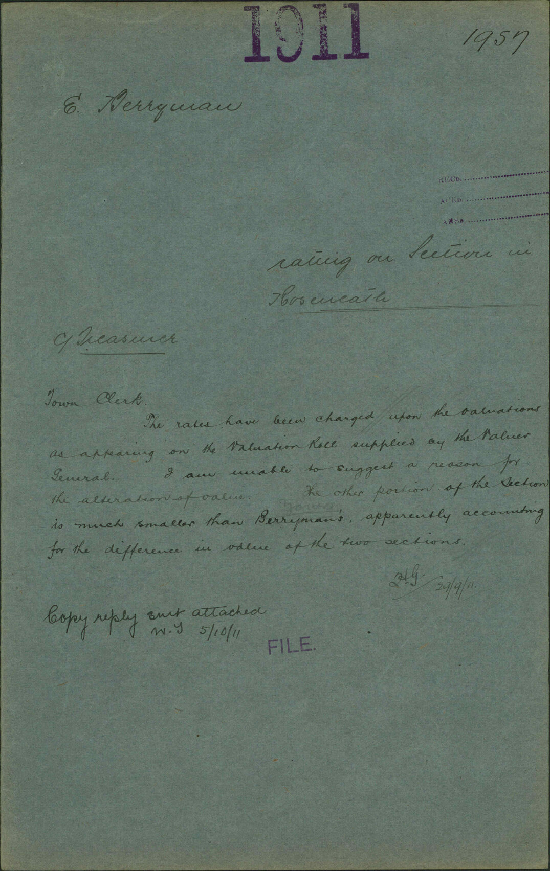 Rating on section in Roseneath - E Berryman