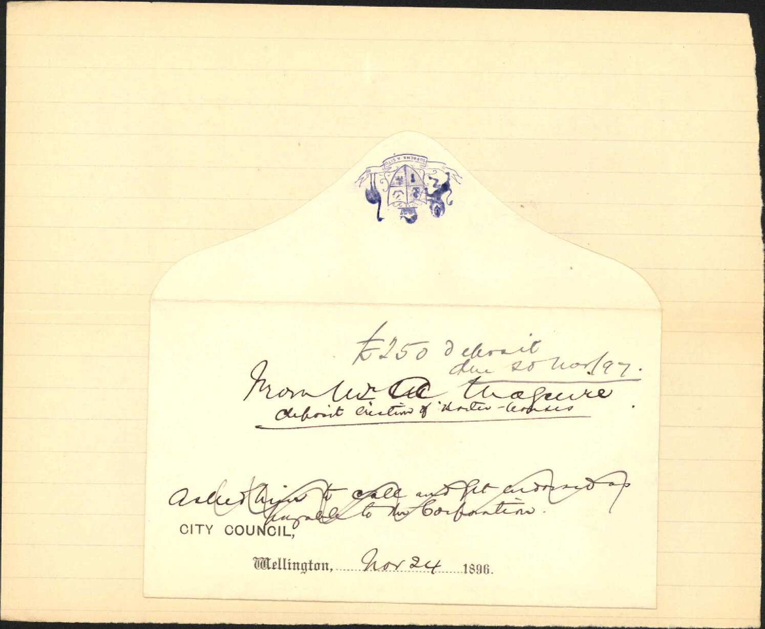 Receipt for deposit made in Boiler House project - A Maguire