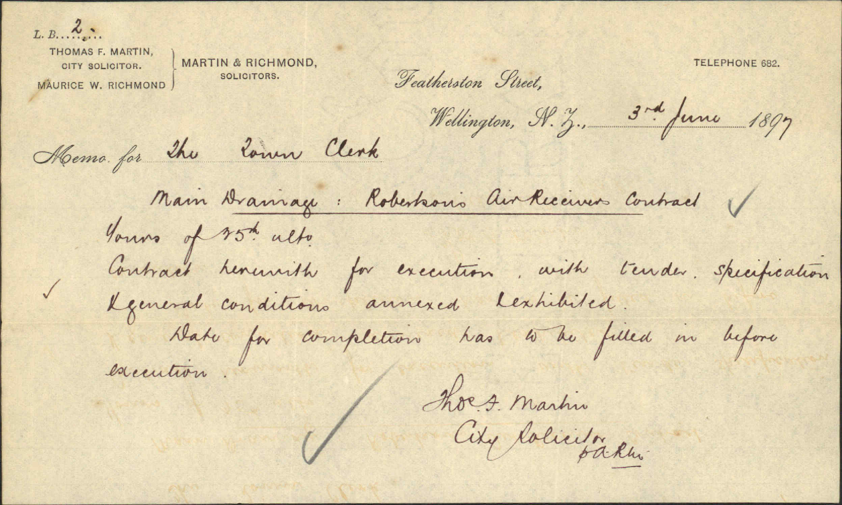 Contracts for signature - City Solicitor