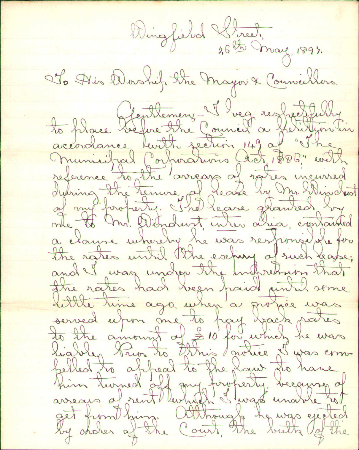 Appeal regarding rates - Mrs Betts