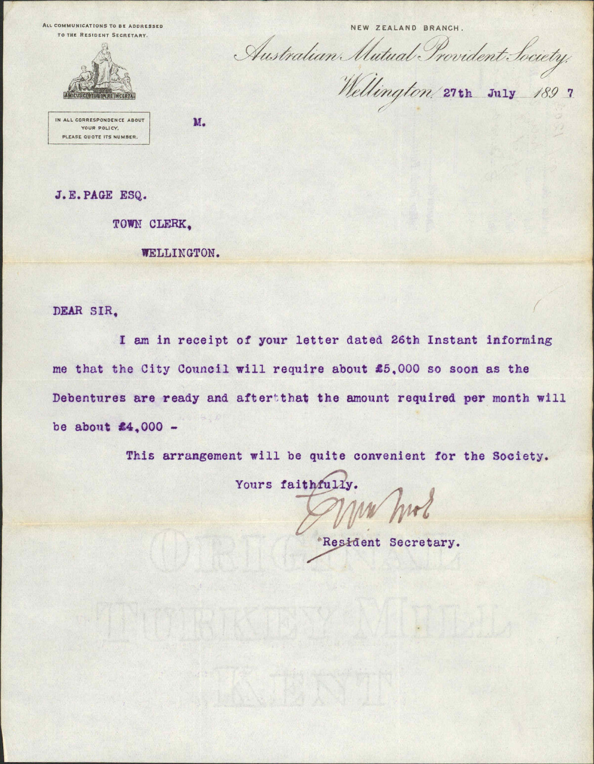 &pound;33,000 loan - A M P Society