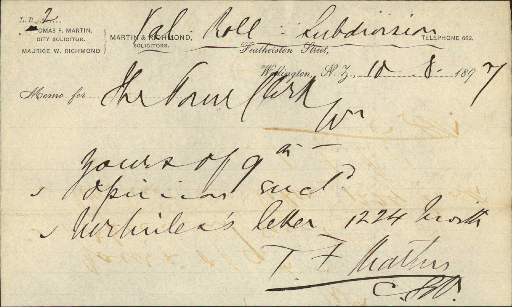 Rates on land at Mount Street - A H Miles