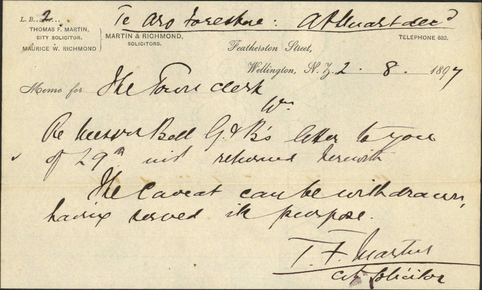 A P Stuart deceased (caveat) - Bell, Gully and Bell