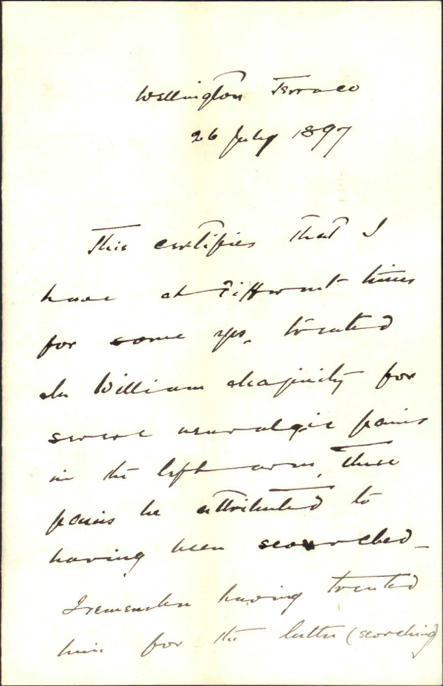 Forwarding certificate of Dr Cahill - William Maginnity