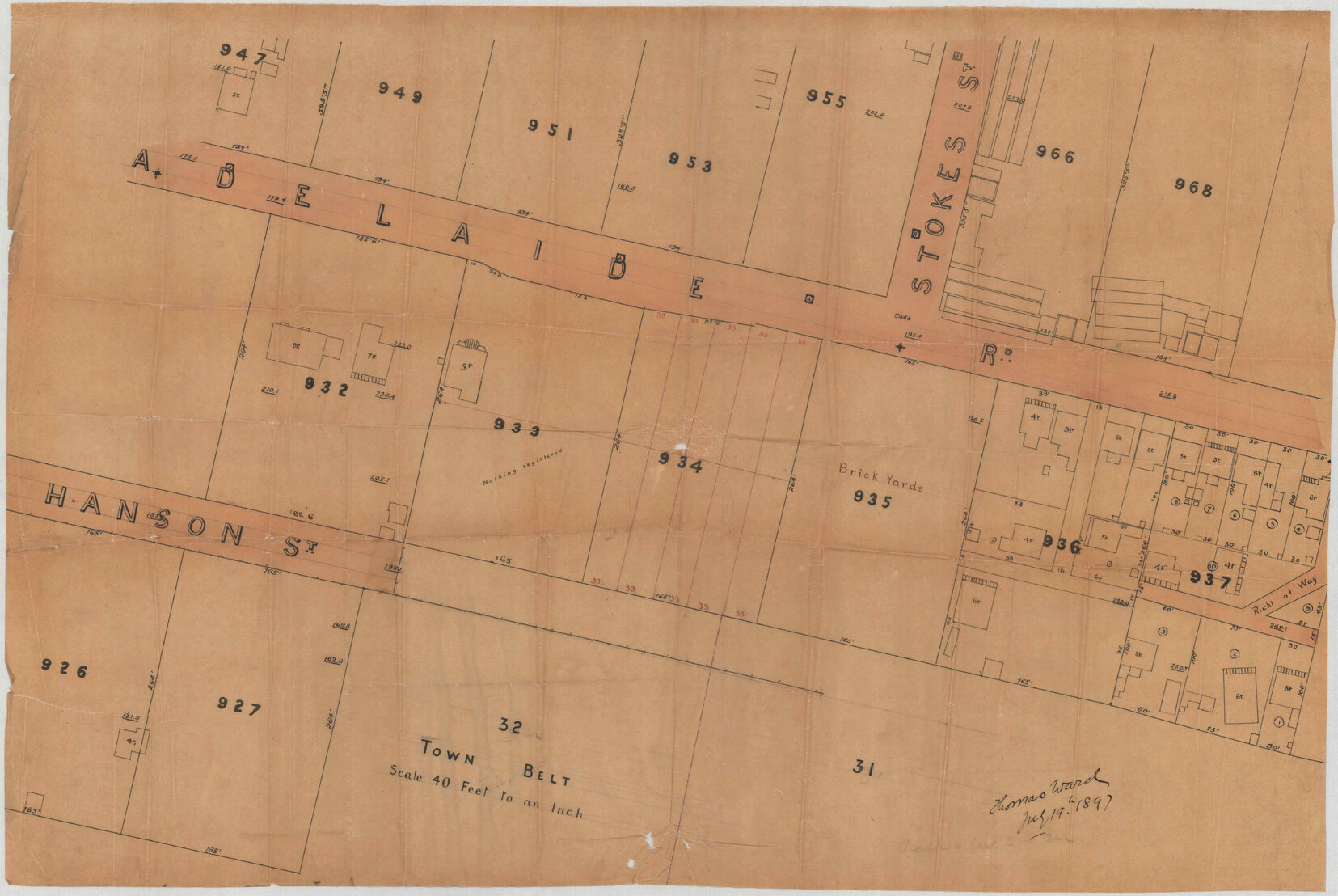 Proposed right of way at Hanson Street - Thomas Ward