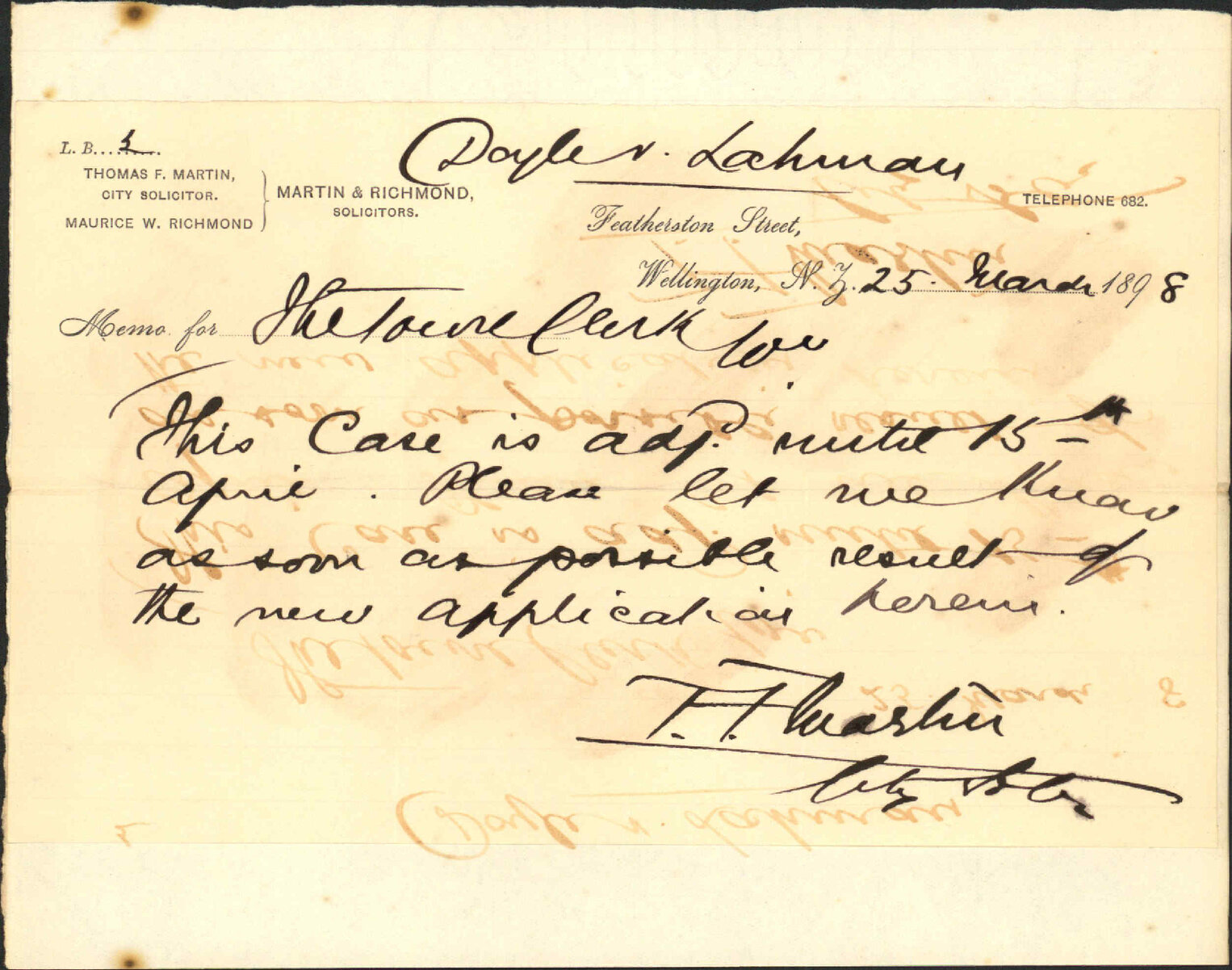 Lahman's case, Western Hotel - City Solicitor